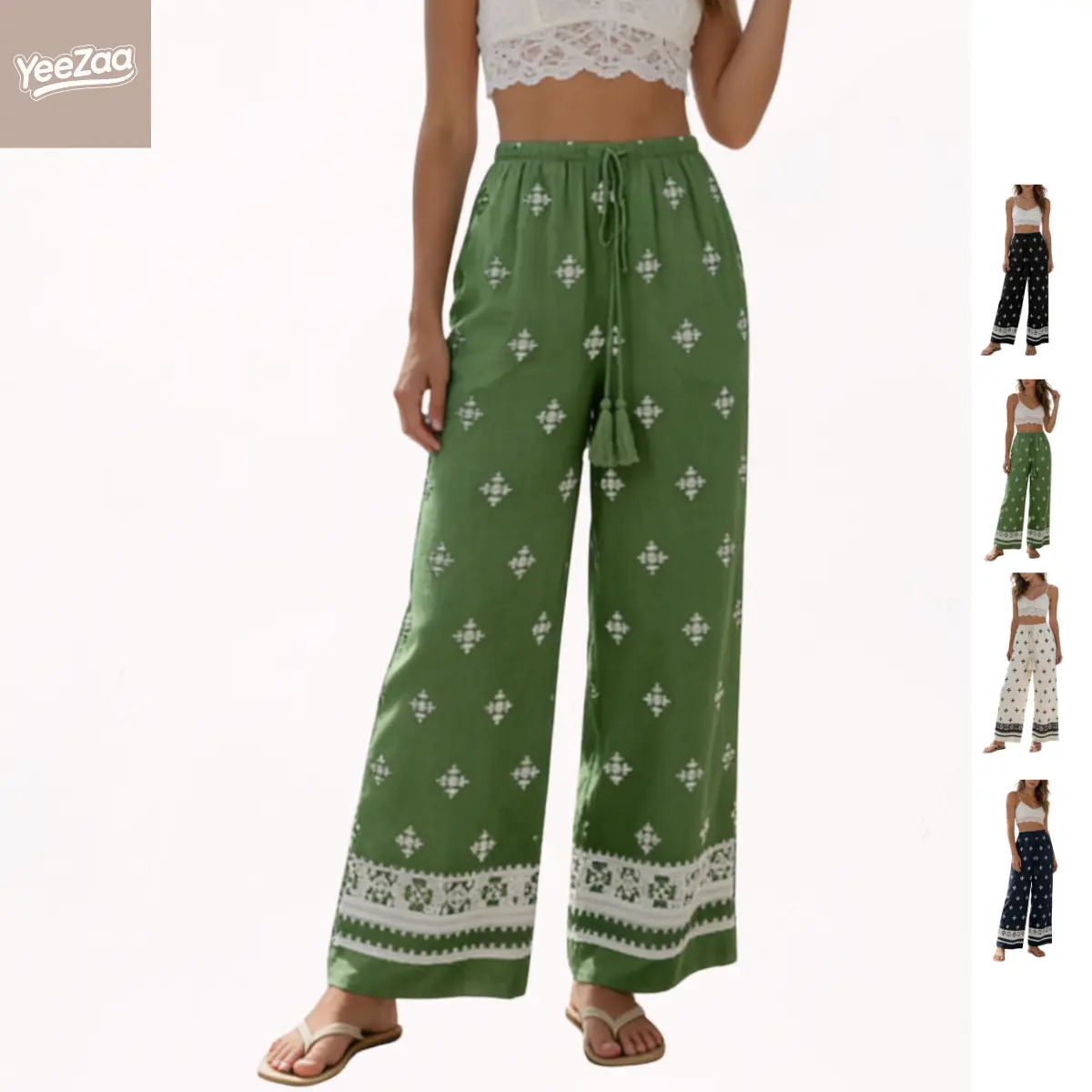 YeeZaa Women’s Boho Printed Palazzo Pants Perfect for Summer Comfy & Stylish 2026 SummerFashion BohoStyle
