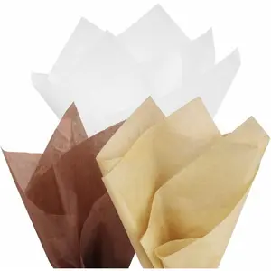 Wrapping Tissue Paper - Brown/Light Brown/White Assorted - 20 Inches x 26 Inches 60 Sheets