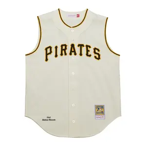 Roberto Clemente Pittsburgh Pirates 1960 Cream Authentic Sleeveless Jersey