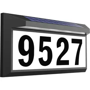 Solar Address Sign, Lighted Address Plaque Outdoor , Illuminated Address Numbers, House Numbers for Outside