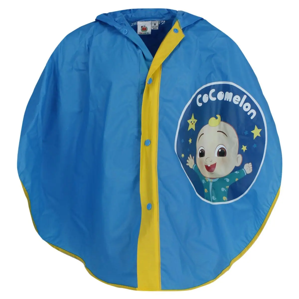 Textiel Trade Child's CoCoMelon JJ Character Outdoor Rain Poncho - Button Front, Hand Washable, Spring-Ready Raincoat
