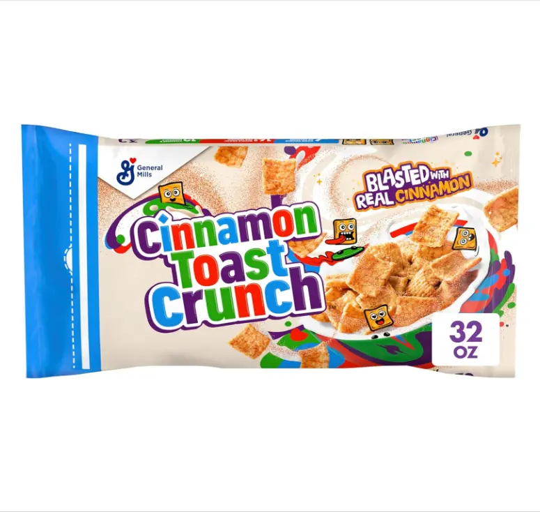 Cinnamon Toast Crunch Breakfast Cereal, Crispy Cinnamon Cereal, Value Bag, 32 oz