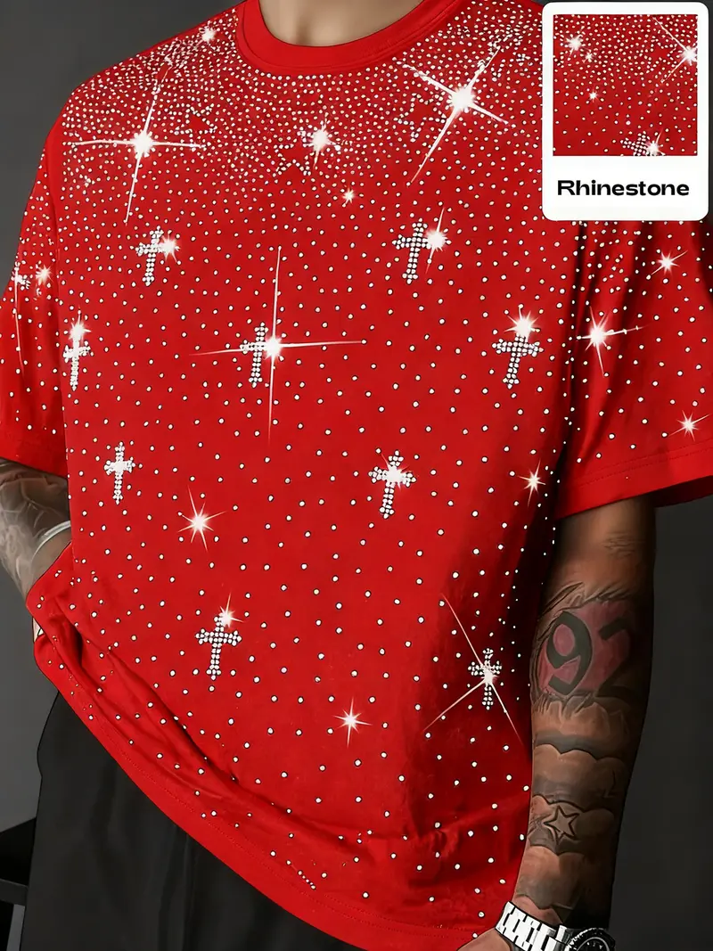 トップス Chrome Hearts 90s Rhinestone Cross Shirt chrome hearts shirt red cross - TikTok Shop