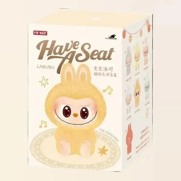 POPMART Labubu The Monsters Have A Seat Series Vinyl Plush Pendant Set, Collectible Figurine Toy