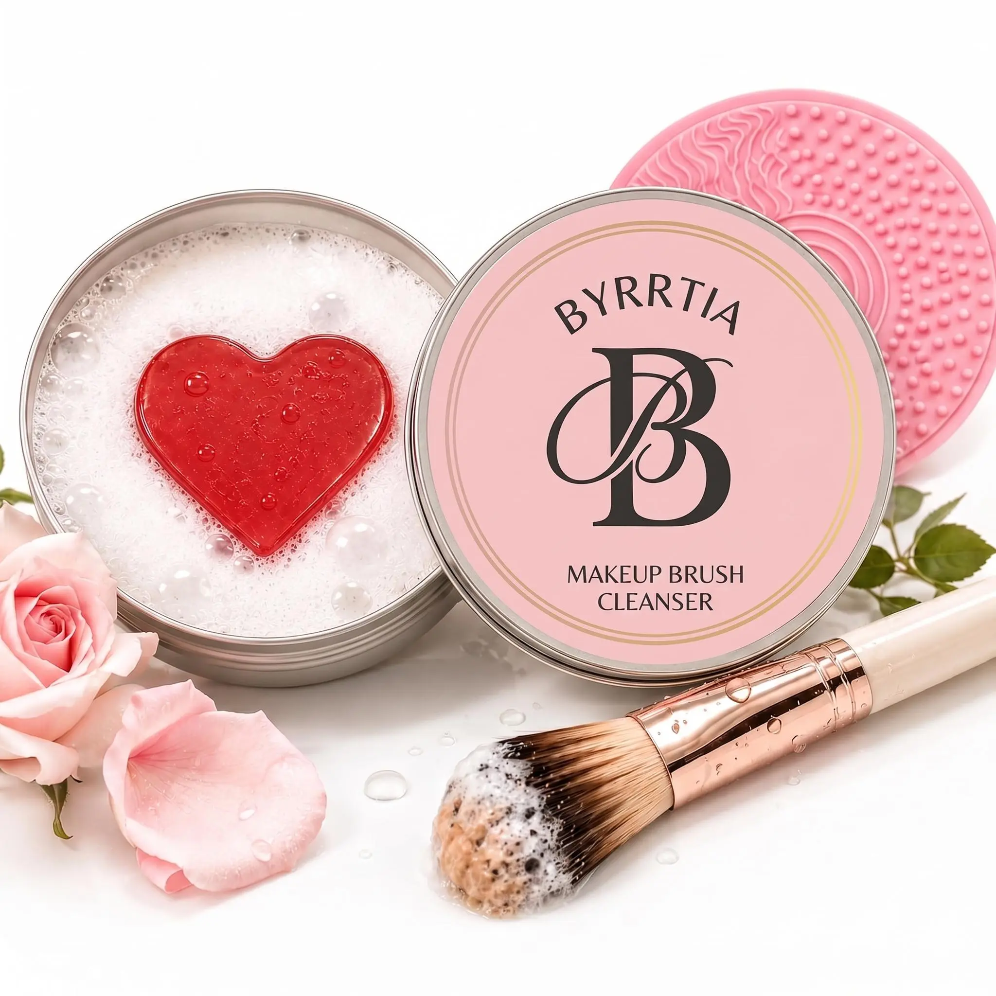 100g Star Texture Grip Solid Makeup Brush Cleanser Soap with Color Removal Sponge - For Makeup Brushes & Cosmetic Sponges