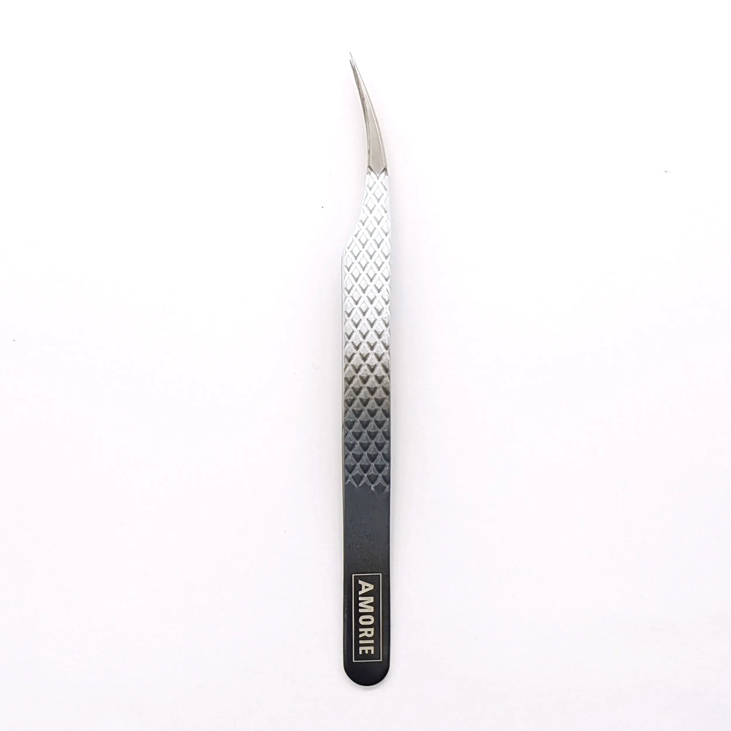 Lash Extension Tweezers, E06 Professional Fiber-Tip Tool with 4.7-Inch Dolphin Curved Precision Tip for Classic Application and Isolation, Rainbow Finish, 4.7 Inches, Curve Precision Tip