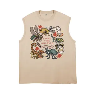 LOVE THE UNLOVED Insect Pattern Washed Vest