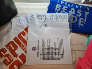Screen print grab bag, mixed designs, Press-ready, Transfer only Durable Care Instructions