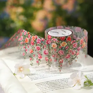 Waterproof Floral & Vine Pattern Washi Tape, 1 Count DIY Craft Decorative Tape, Decorative Sticker for Scrapbooking, Journaling, Gift Wrapping