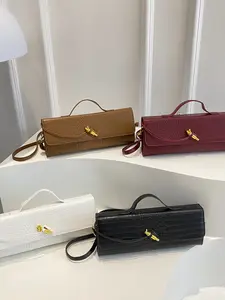 Women's Crocodile Pattern Evening Clutch Bag with Lock Closure, Versatile Handheld and Crossbody Style, Perfect for Parties and Daily Use, Fashionable Versatile Purse