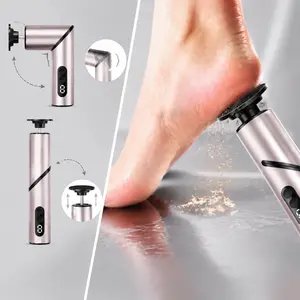 2 in 1 Electric Callus Remover, All Metal Foot File for Dead Skin and Nails, Foldable Pedicure Tool for Smooth Feet, Rechargeable Foot Care Kit for Home Travel, Quick Efficient Foot Heel Grinder