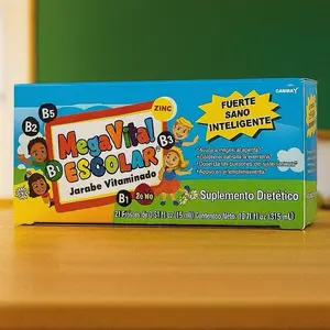 Carmay Mega Vital Escolar Vitamin Syrup 21 Bottles 51 fl oz 15ml Dietary Supplement with Zinc for Good Intelligence Fitness