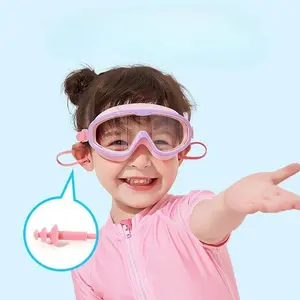 Swimming Goggles, Large Frame Waterproof Anti-Fog Swim Glasses, Suitable for Boys and Girls Aged 13-16, Silicone Material