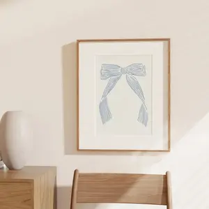 Coastal Granddaughter Vintage Hair Bow Art Print for Coastal Aesthetic, Room Decor, Unframed 5 size, 8x12 to 27x40 inch