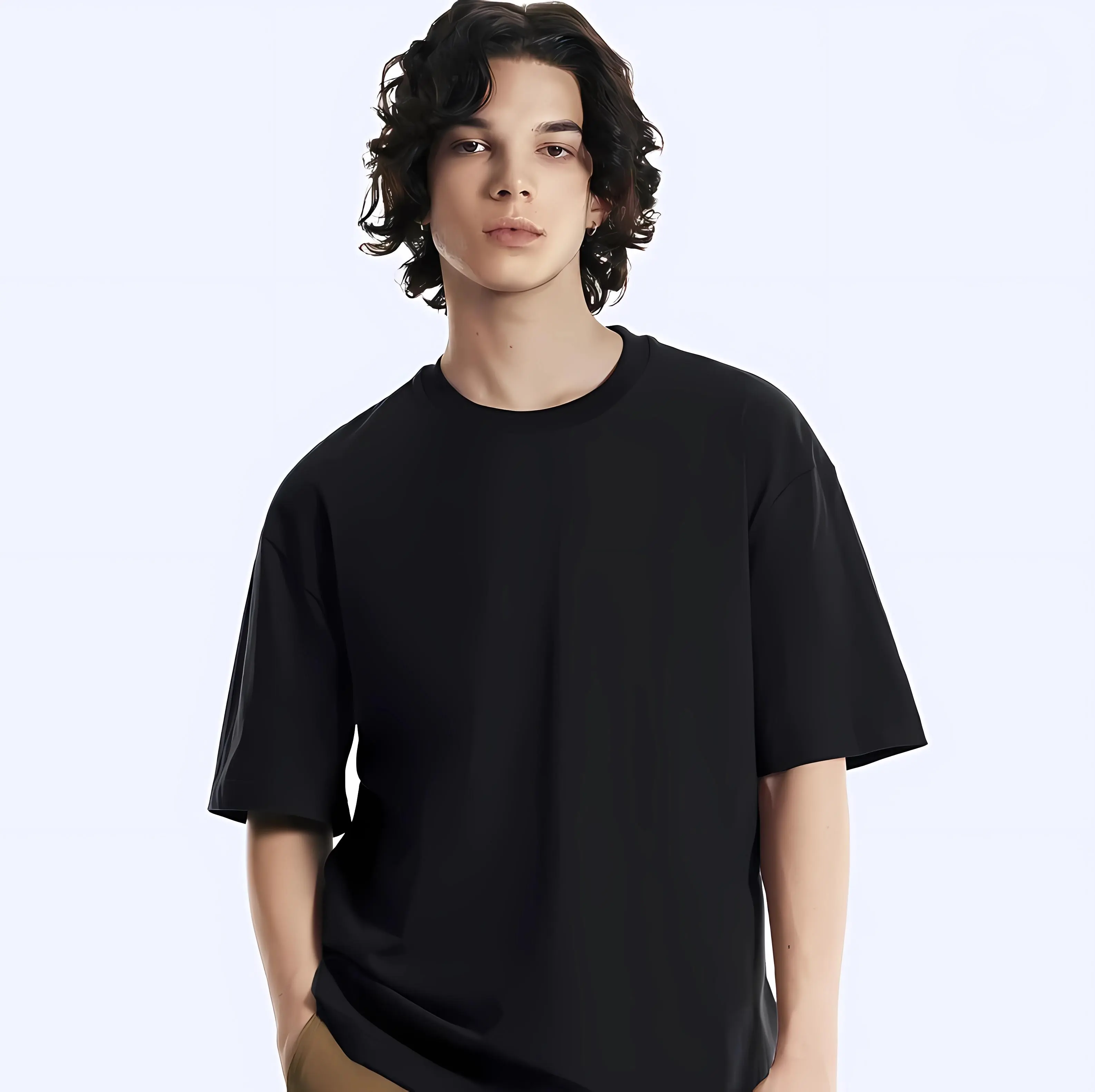 1pc Men's Cool Classic Crew T-Shirt Anti-Odor 4-Way Stretch Moisture Wicking Black Short Sleeve