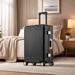 Mother's Day Gift No-Zipper Aluminum Frame Trolley Luggage - 20-29in Travel Luggage with Aluminum Alloy, Pressure Resistant, Simple Look, TSA Lock, Ultra-Smooth Silent Universal Wheels, Explosion-Proof Design