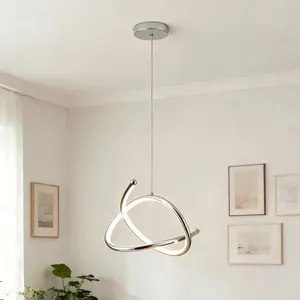 Garwarm Unique Geometric LED Pendant,Adjustable Hanging Length Modern Pendant Light for Living Rooms Bedrooms Dining Areas Kitchens Hallways