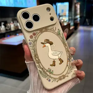 Phone Case for iphone 17 Pro Max 16 Plus 15 14 13 12 11 XR Air E Cowboy Goose Charm Pattern All Coverage Drop-Proof Pocket-Friendly Cellphone Cover Gift for Boy