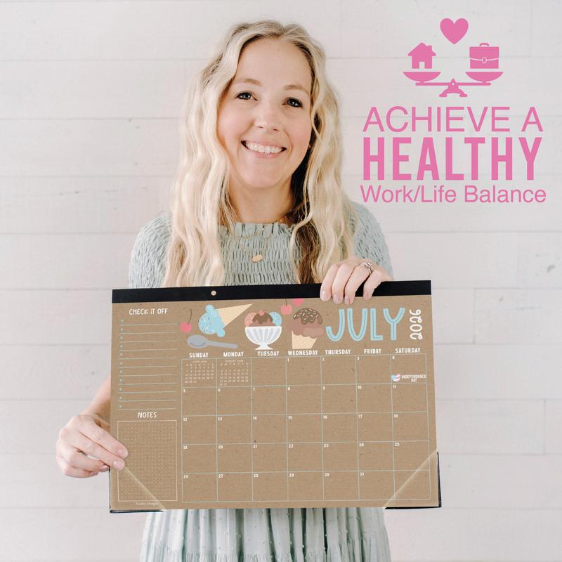 Hadley Designs 2026-2027 Desk Calendar 18-month 11x17 Inches Monthly Planner for Office & School Planning