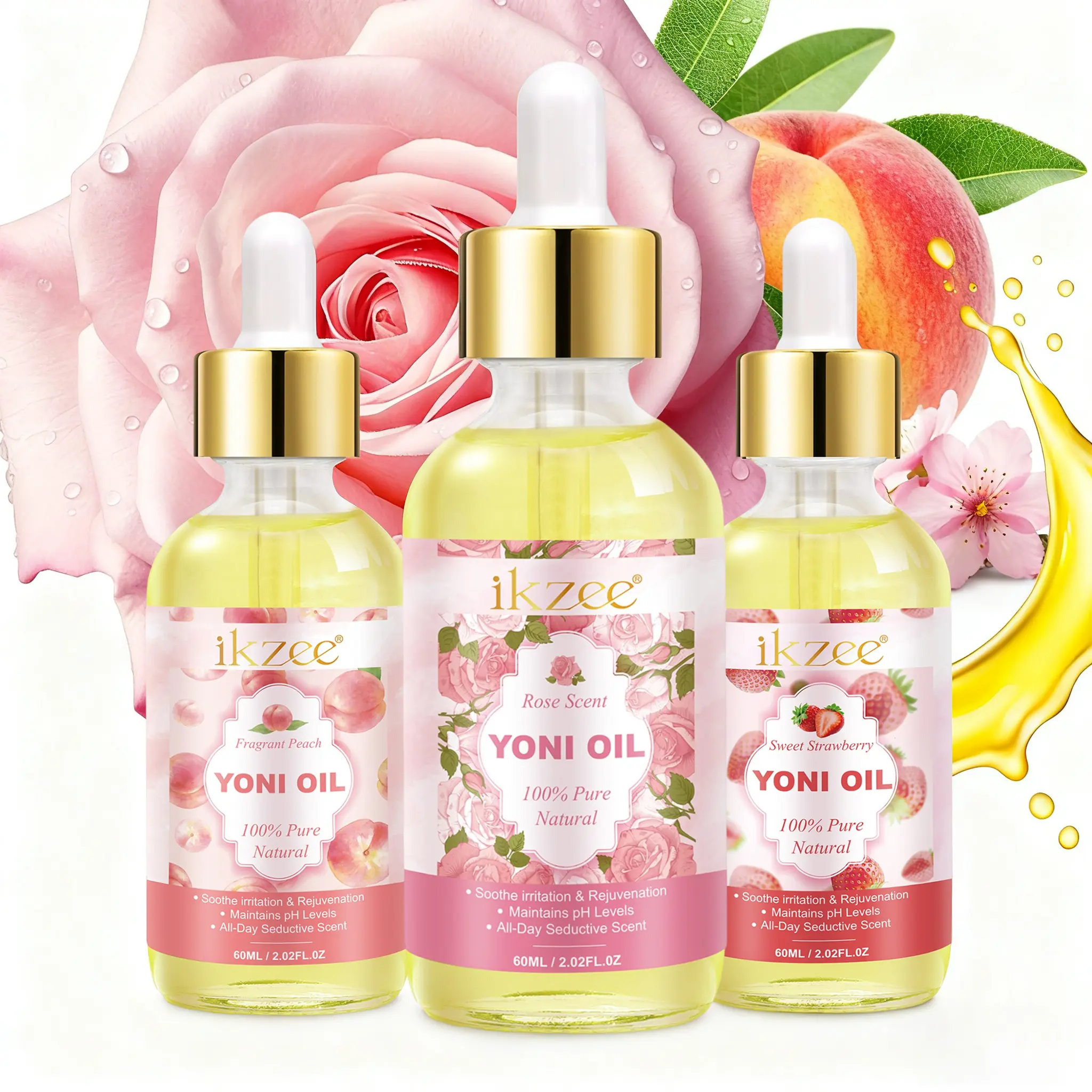 2/1 box IKZEE Intimate Oil/Body Massage Oil Body Care 60ml Scent, relieves body odor, moisturizes skin, Hydrating, improves skin texture, a holiday gift, Body Oil Moisturizer