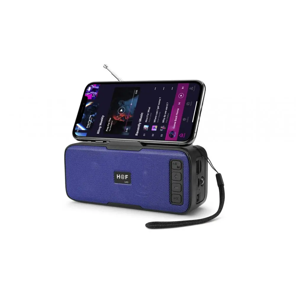 HFU43 Compact Wireless Solar-Powered Outdoor LED Flashlight with Carry Handle - Lightweight Portable Audio Device, Rechargeable Battery, Bluetooth Portable Speakers, Micro Radio, SD Card Slot, USB Port, Phone Charging, Streaming Support, Stereo Device, Le