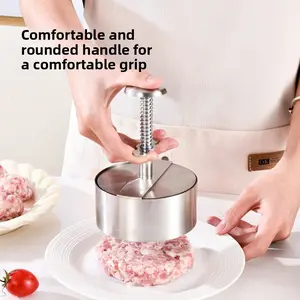 Durable Stainless Steel Hamburger Patty Press Mold Maker Non Stick Easy Clean for Perfect Homemade Burgers BBQ Grill Tool