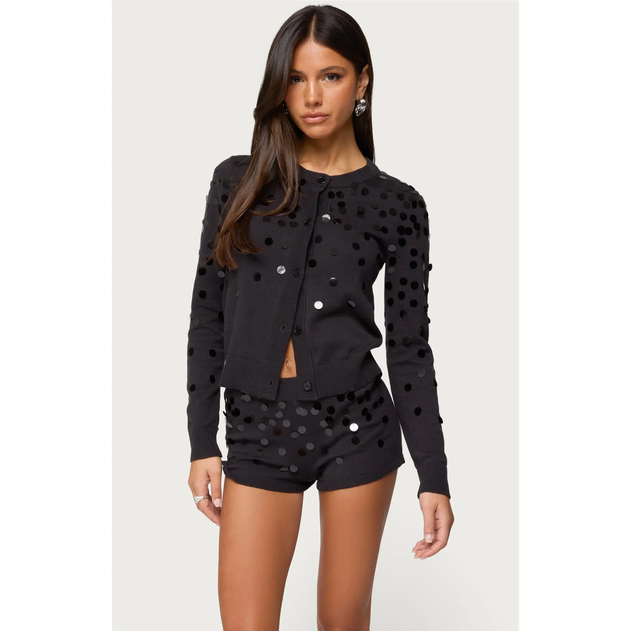 Edikted Women's Cierra Sequin Knit Cardigan