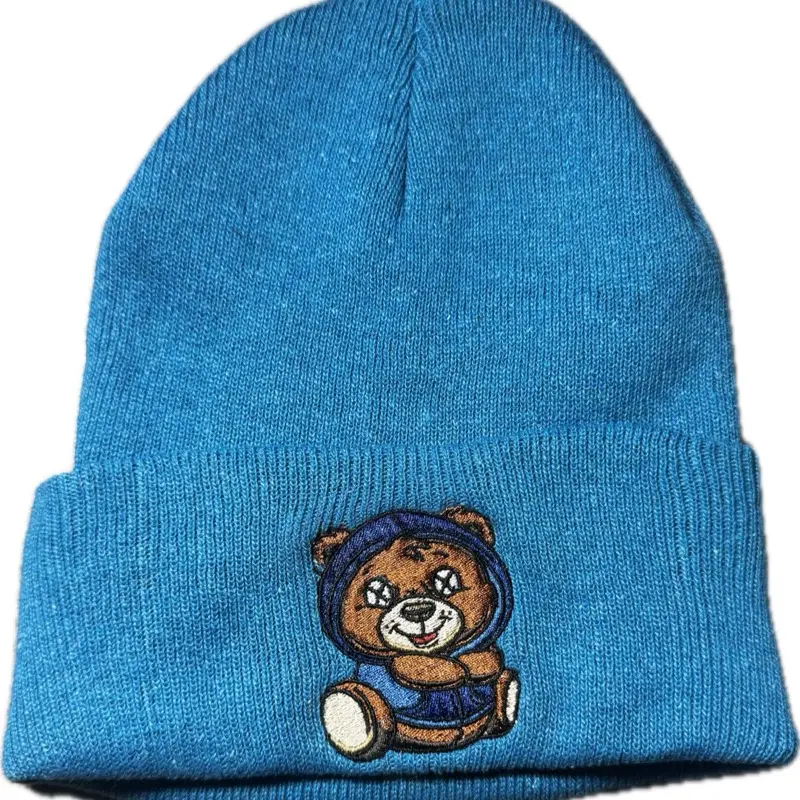 ALHAKARA Wool Beanie - Blue, Soft Fabric, Features Bear Design, Ideal for Cold Weather