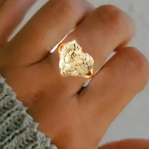 Asymmetrical Heart Ring for Women – Minimalist Boho Style Open Band, Adjustable Statement Jewelry