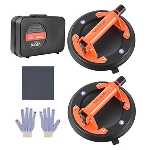 VEVOR Vacuum Suction Cup, 8-Inch Vacuum Glass Lifter with Metal Handle, 429 lbs Max Lifting Capacity Tile Suction Cup Tool with Carrying Case for Lifting Large Tile, Granite, Drywall, Windows (2-Pack