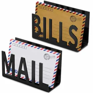 2 acrylic countertop mail organizer sets, letter and envelope storage racks Display Holder Office Supplies