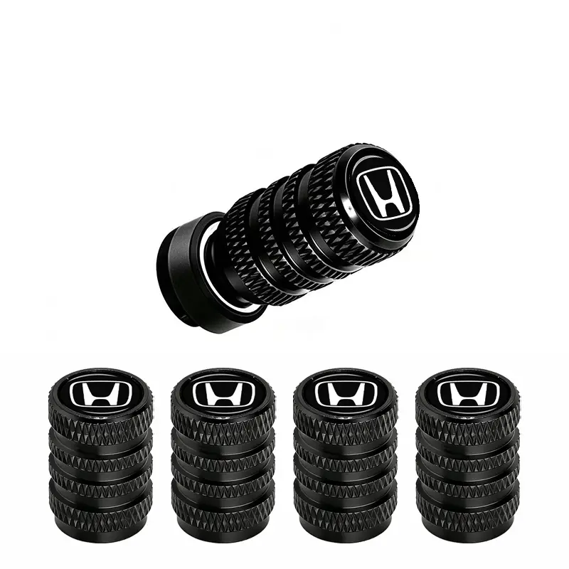 Red & Black Tire Valve Stem Caps 5 Pack Universal Car Tire Valve Stem Protective Covers Auto Parts & Car Accessories Dustproof Leak-Proof Seal Fit for Honda Most Cars SUV Trucks Wheel Tire Valve Stem Protection