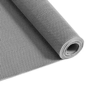 VEVOR Drainage Mat, 3 x 10 ft, PVC Non Slip Commercial Floor Mat, Wet Area Water Drain Splash Matting Hollow Doormat Roll, for Outdoor Indoor Restaurant Swimming Pool Patio Bathroom Washroom, Gray