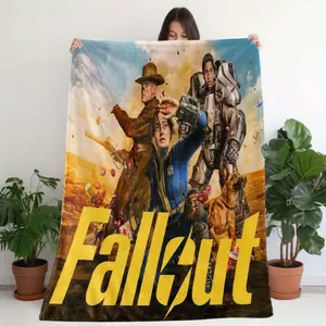 Radiation theme printed flannel blanket, suitable for all seasons, suitable for bed, sofa, travel, ideal for Halloween decoration and birthday gifts