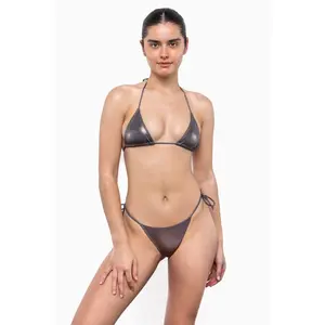 RMH3004 - Shiny Matrix String Bikini Bottom