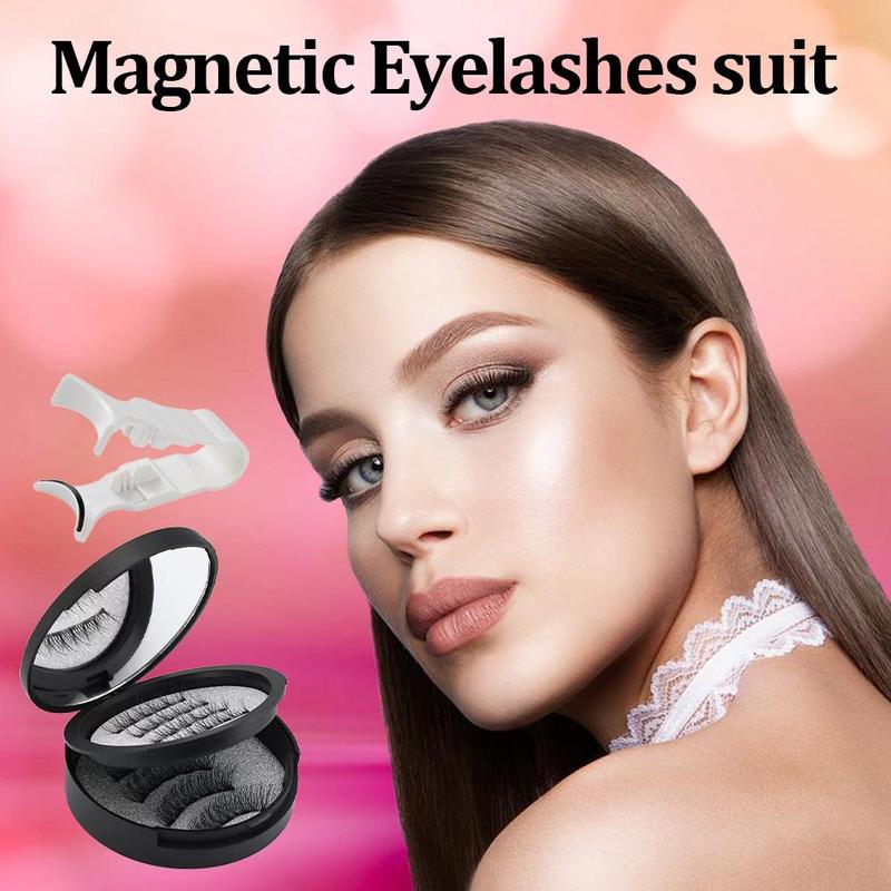 Reusable Magnetic Eyelashes Kit with Applicator Glue-Free Waterproof ...