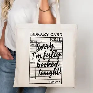 Library Card Tote Bag, Book Lover Canvas Tote, Funny Reading Quote Tote Bag, Bookish Aesthetic Tote, Reader Gift Canvas Bag, Casual Reusable Tote