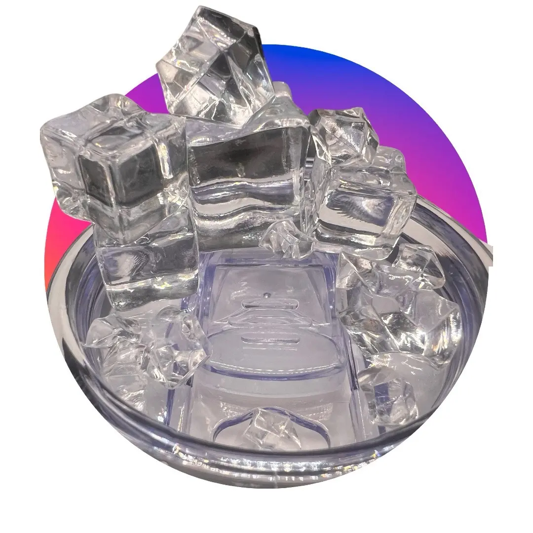 Tumbler Lid Topper: Double Ice Stack With Jewelry Embellishments Drinkware