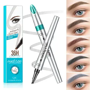 Waterproof Eyebrow Pen Microblading Pencil - Liquid 4 Tip Brow Pen for Fuller Defined Brows, Easy-to-Apply Long-Wear Makeup for Daily Glam