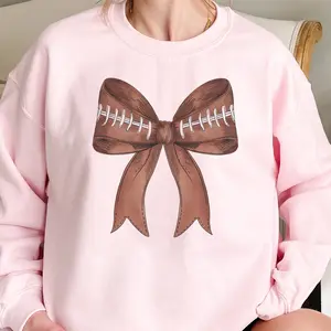 Football Sweatshirt Coquette Football Sweatshirt Girly Football Bow Pullover Football Bow Sweatshirt Womens Football Pullover Football Game Day Pullover