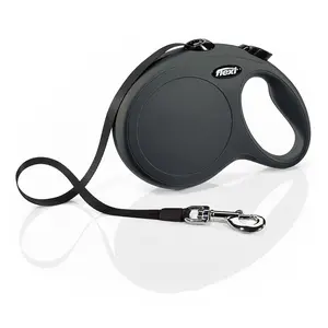 FLEXIN  Classic Retractable Dog Leash in Black, 26 ft.