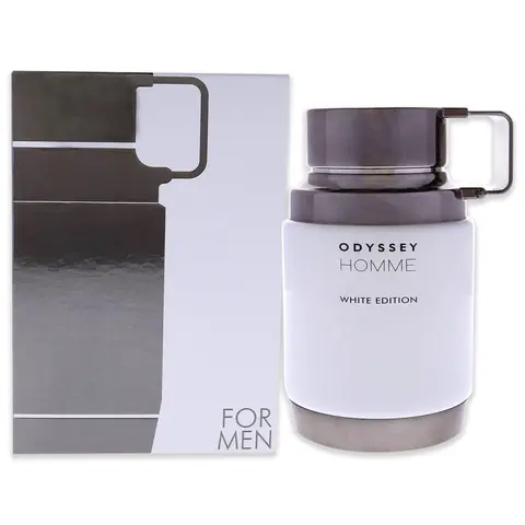 Armaf Odyssey Homme White Eau de Parfum Spray for Men - 3.4 oz, 6.8 oz Alcohol-Based EDP Perfume Fragrance with Aromatic Amberwood, Woody Citrus Scent, Yuzu and Grapefruit Spark