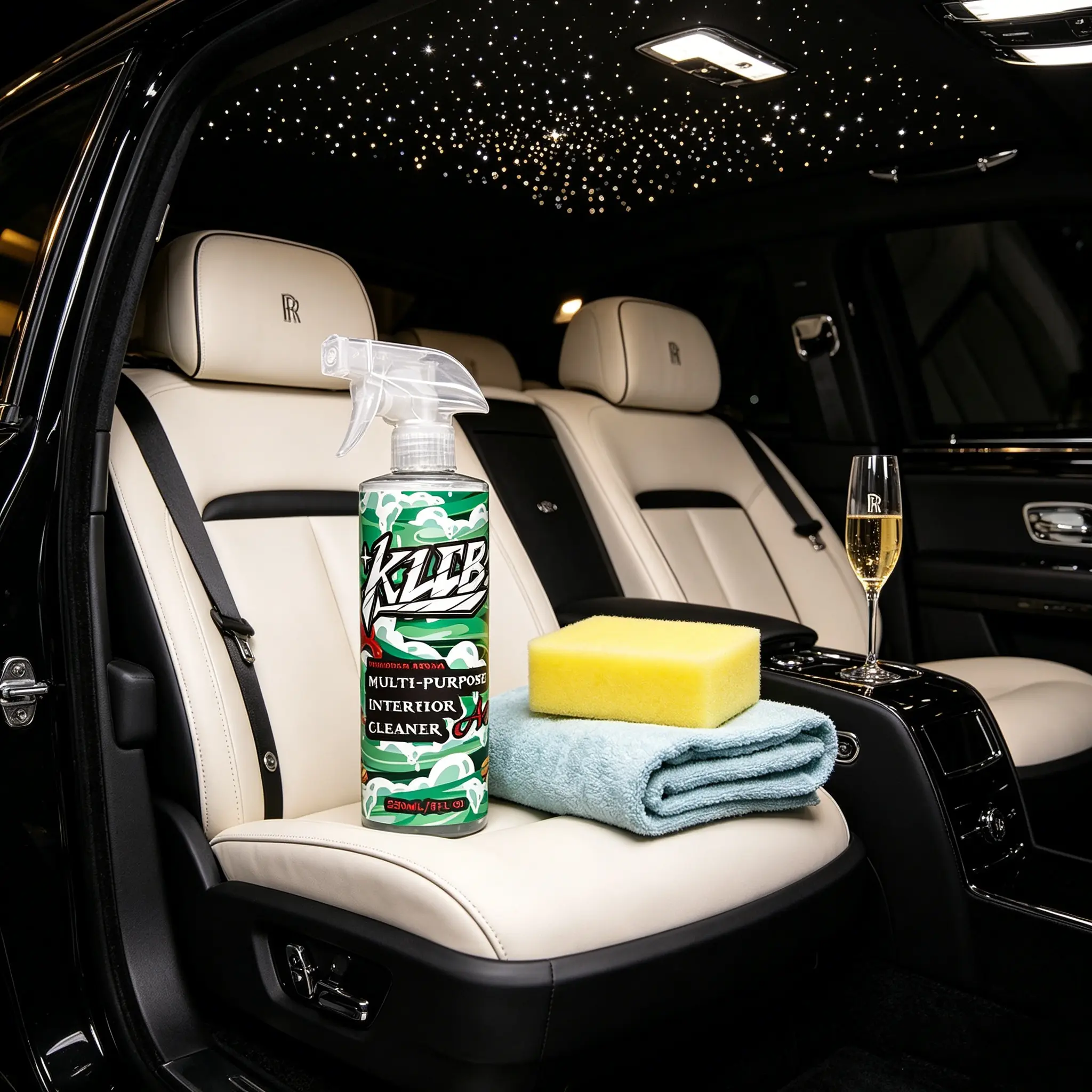Multi-Purpose Car Interior Cleaner (250ML)-WithSponge &Towel for Easy Cleaning