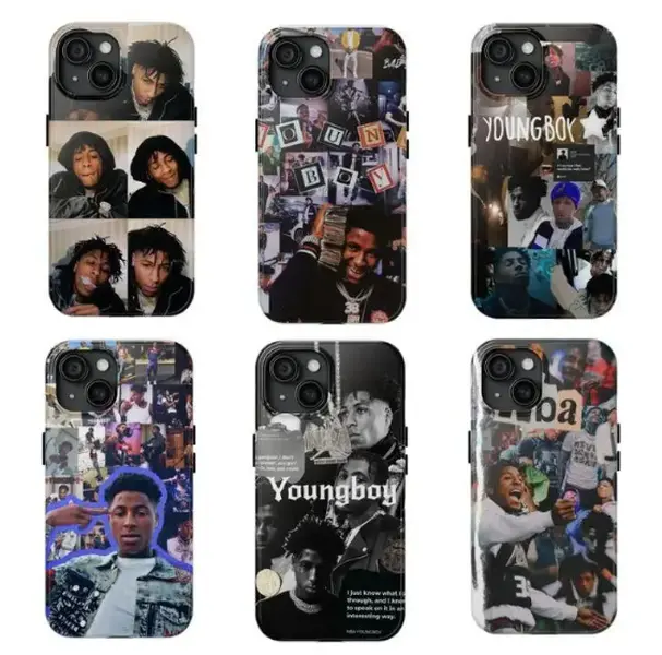 Rapper YoungB0y Phone Case Trendy Phone Cover with Playful Heart Design cover for iphone 16 15 14 13 12 11, Samsung S25 S24 S23 S22 S21 Plus Ultra Dynamic, Energetic,Trendy for iPhone Gifts For Him & Her iPhone Case Father's Day Gifts