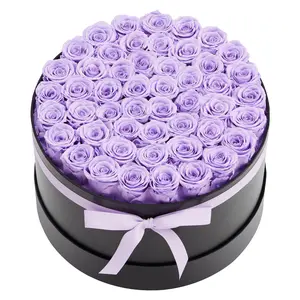 Forever Flowers, 50 Preserved Roses In A Box, Eternal Flowers Immortal Bouquet Birthday Present For Women Her Wife Mothers, Anniversary, Valentine's Day,Christmas, Lavender Purple