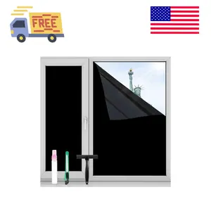 Total Blackout Window Privacy Film with Free Installation Tools Black 17.5"×78.7"