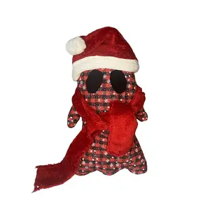 Red and Black Snowflake Christmas Ghosty Pillow