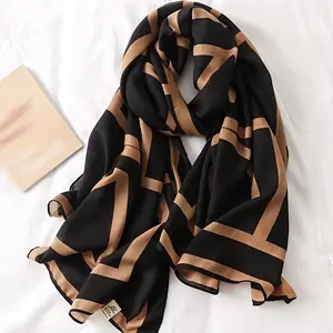 Simulated Silk Scarf Women's Winter Warm Scarf Shawl Lightweight Wrap-around Shawl
