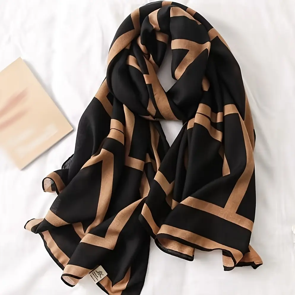 Simulated Silk Scarf Women's Winter Warm Scarf Shawl Lightweight Wrap-around Shawl
