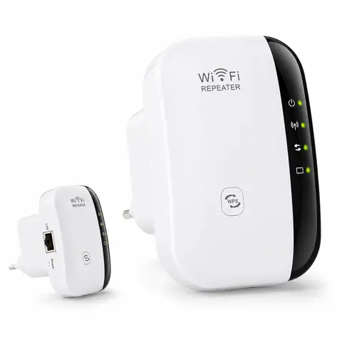 WiFi Extender Signal Booster 300mbps, WiFi Range Extender, Wireless Internet Repeater, Long Range Amplifier with Ethernet Port, Access Point, 1-Key Setup, Alexa Compatible